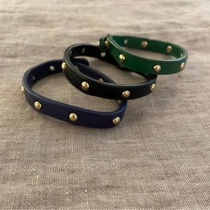 Set of 3 vegan leather bracelets